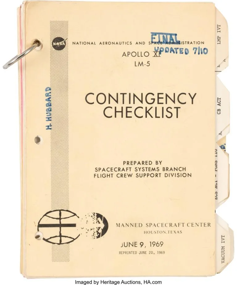 Apollo-XI-LM-5-Contingency-Checklist